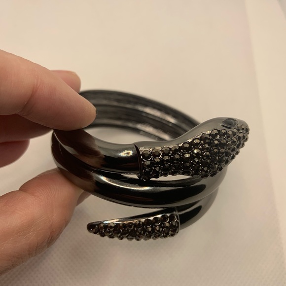 GUNMETAL SNAKE WRAP BANGLE - Picture 7 of 8